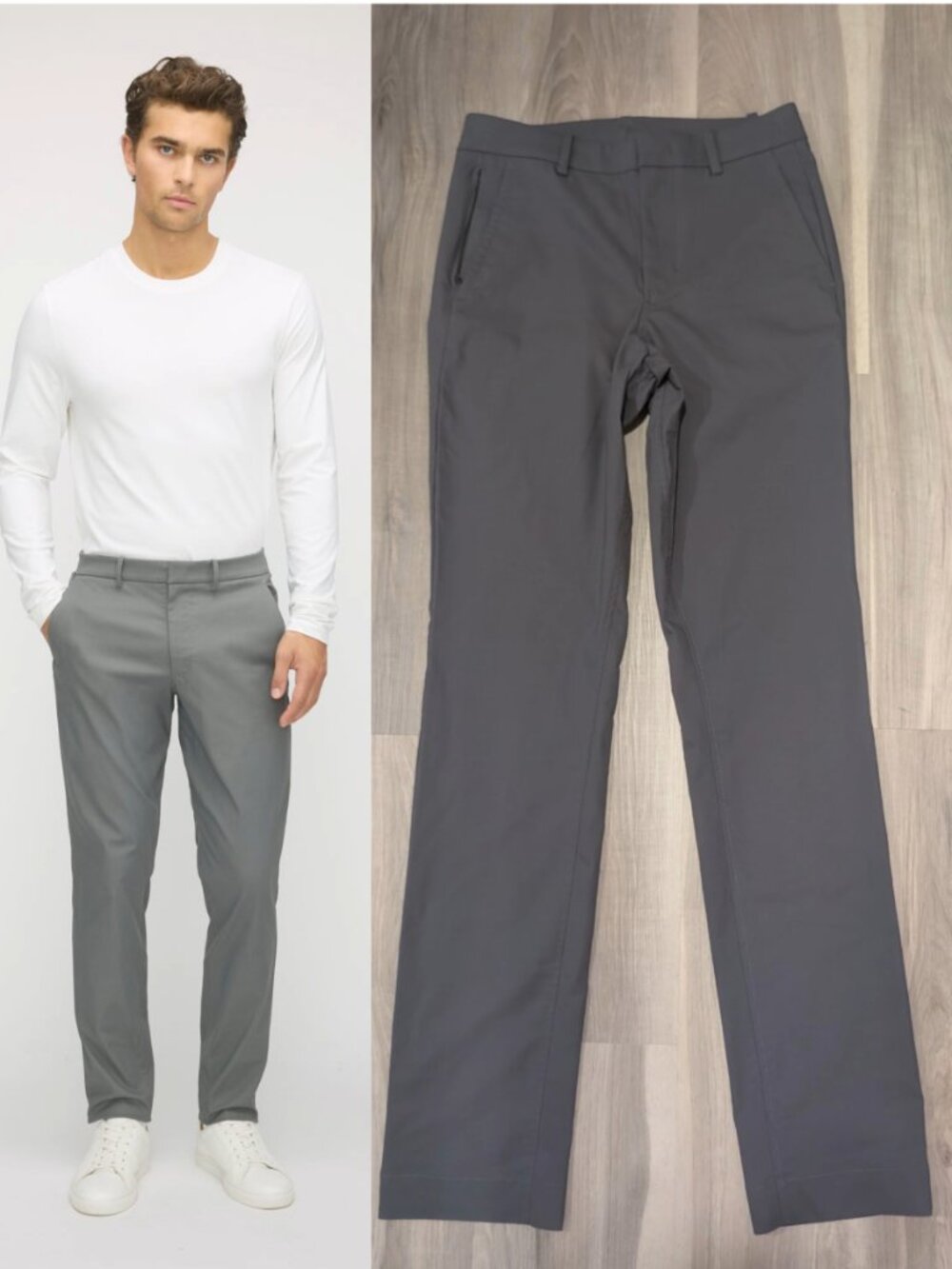 Kit and Ace | Navigator Commuter Slim Fit Pants In Charcoal Grey